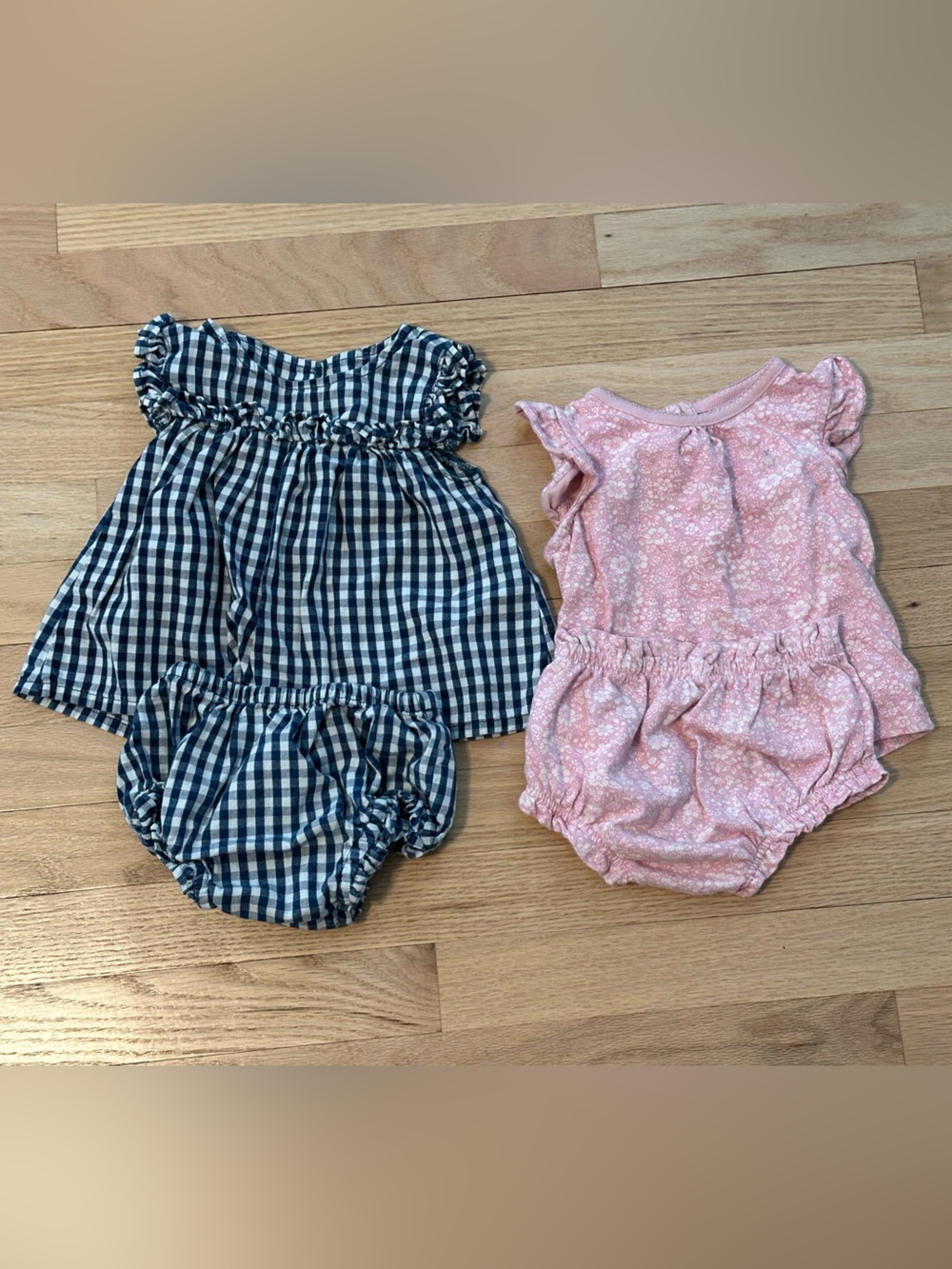 GAP Navy Gingham & Pink Floral Diaper Covers Set